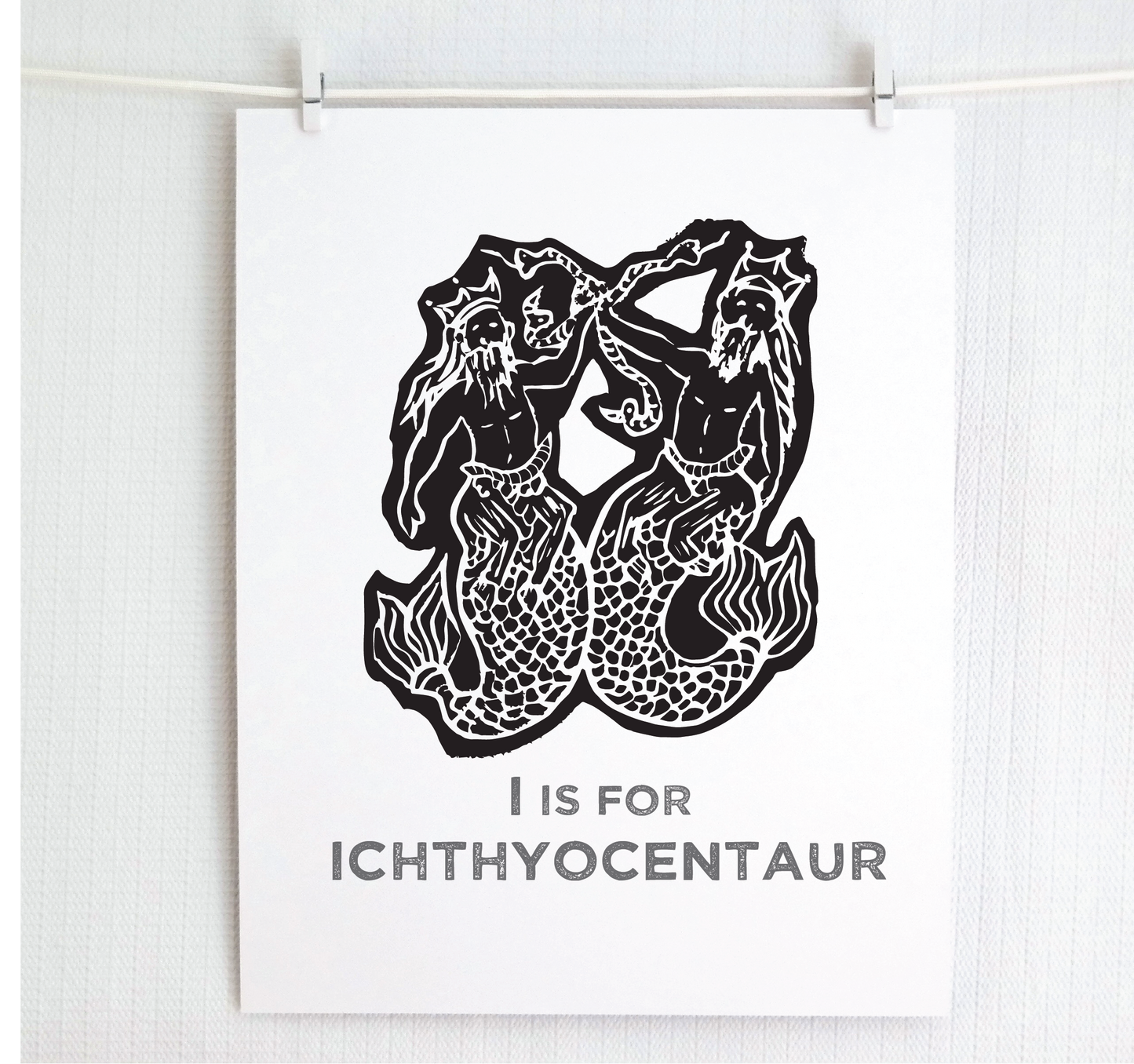 I is for Ichthyocentaur Illustrated Print