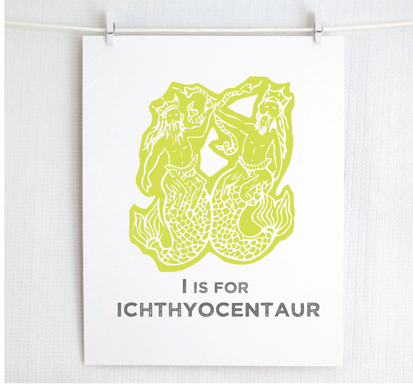 I is for Ichthyocentaur Illustrated Print