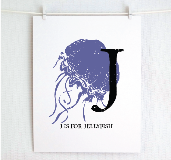 J is for Jellyfish Illustrated Print