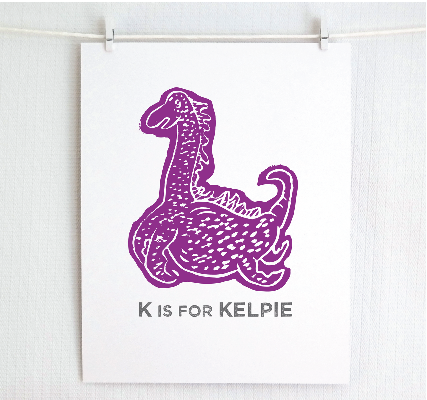 K is for Kelpie Illustrated Print