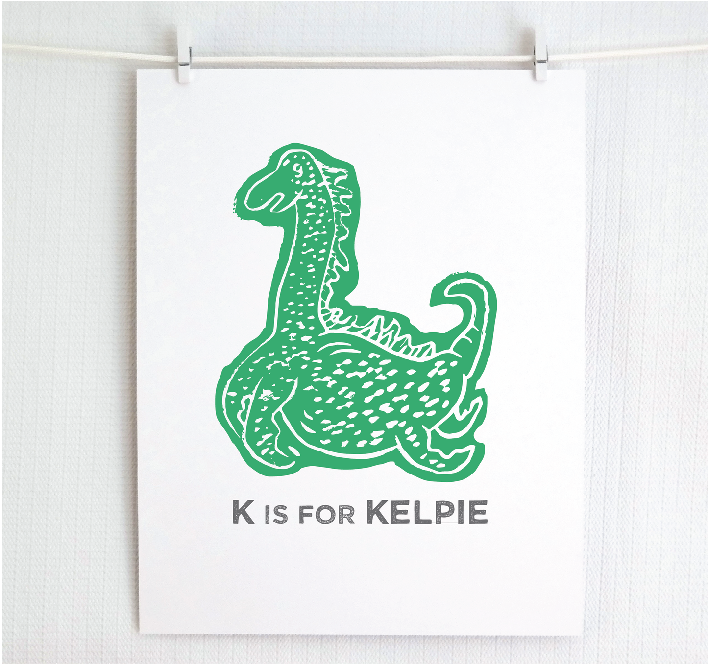 K is for Kelpie Illustrated Print