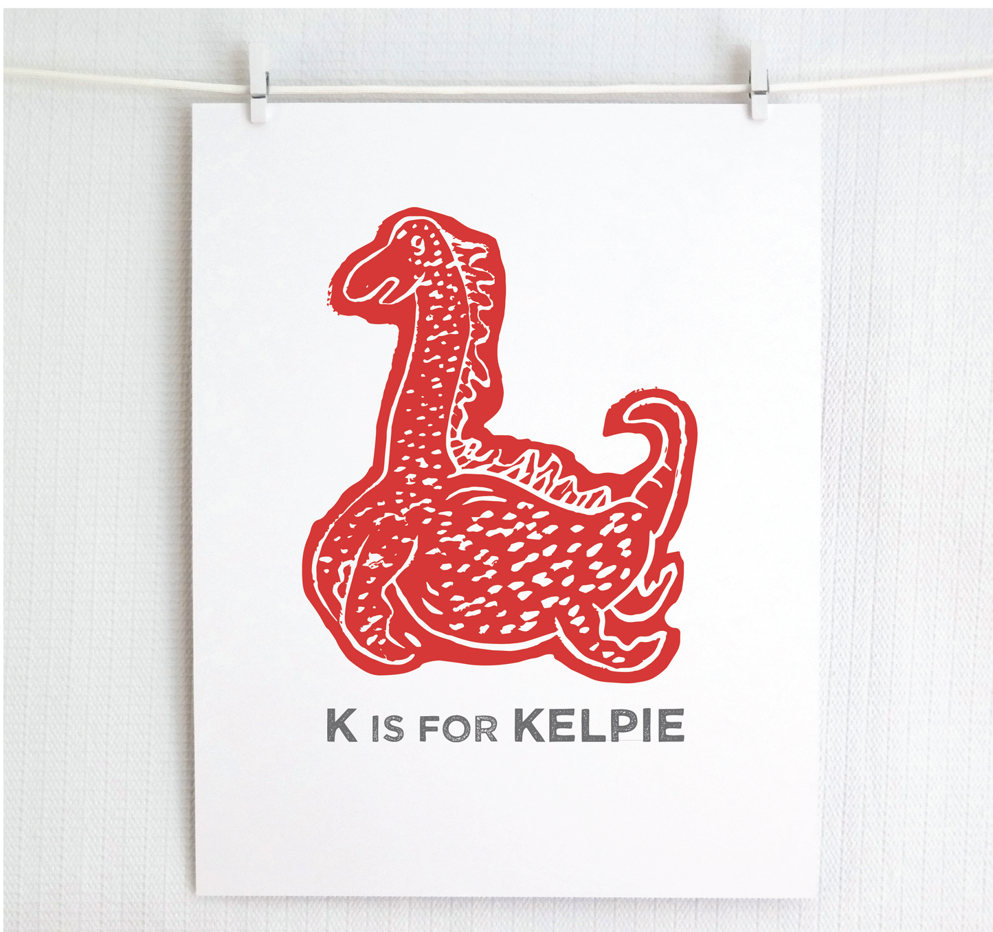 K is for Kelpie Illustrated Print