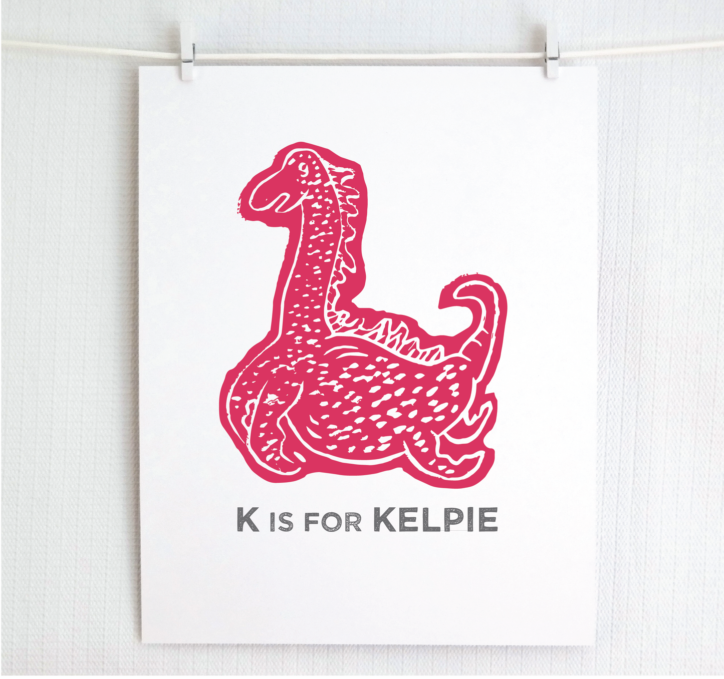 K is for Kelpie Illustrated Print