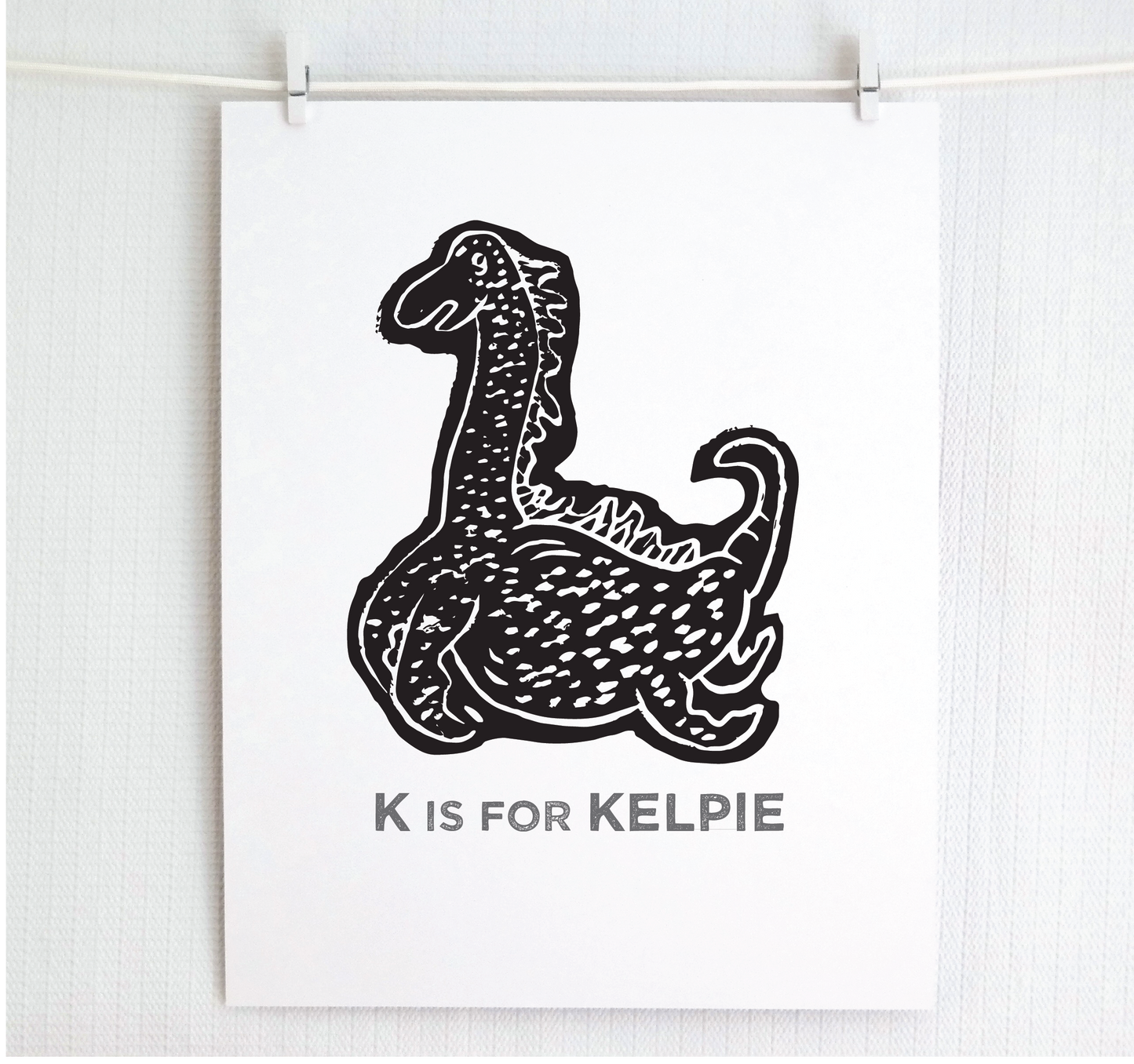 K is for Kelpie Illustrated Print