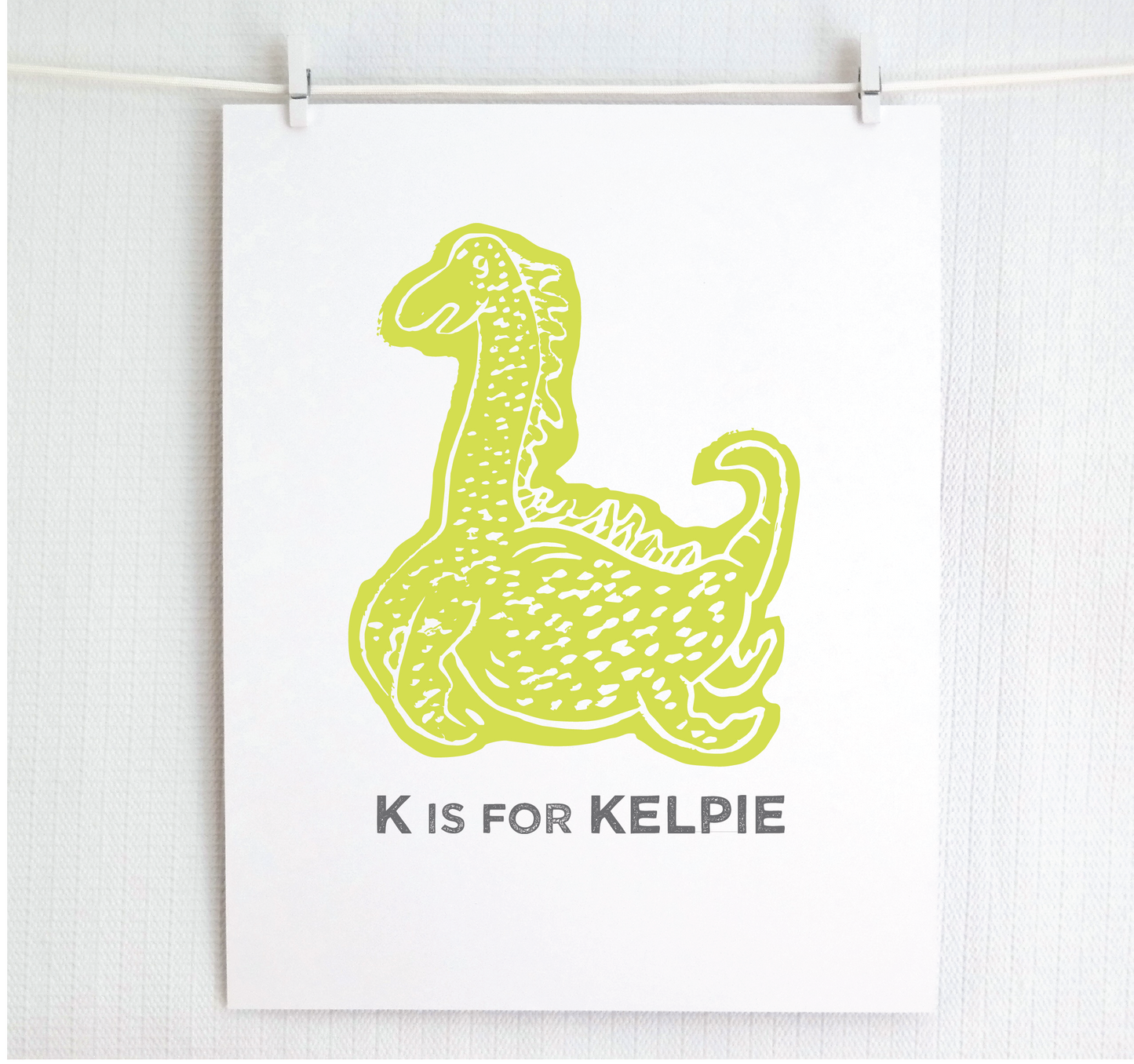 K is for Kelpie Illustrated Print