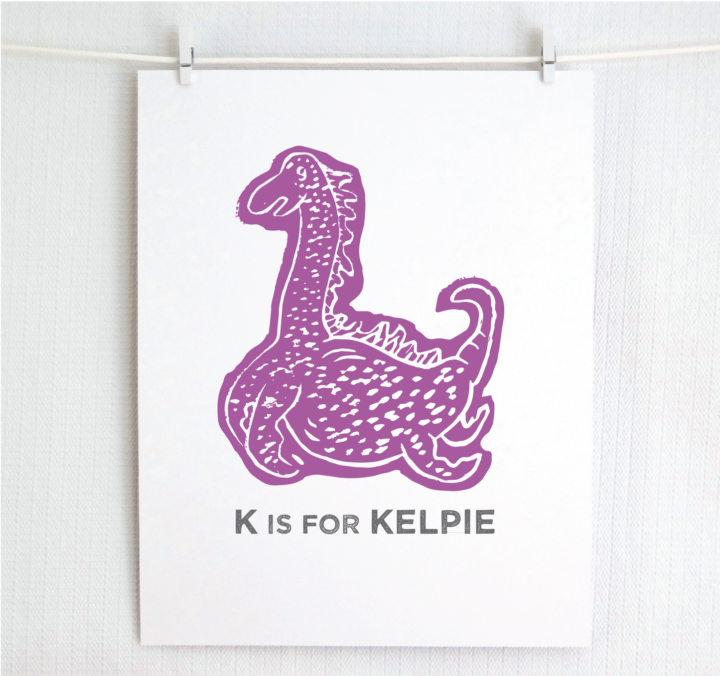 K is for Kelpie Illustrated Print