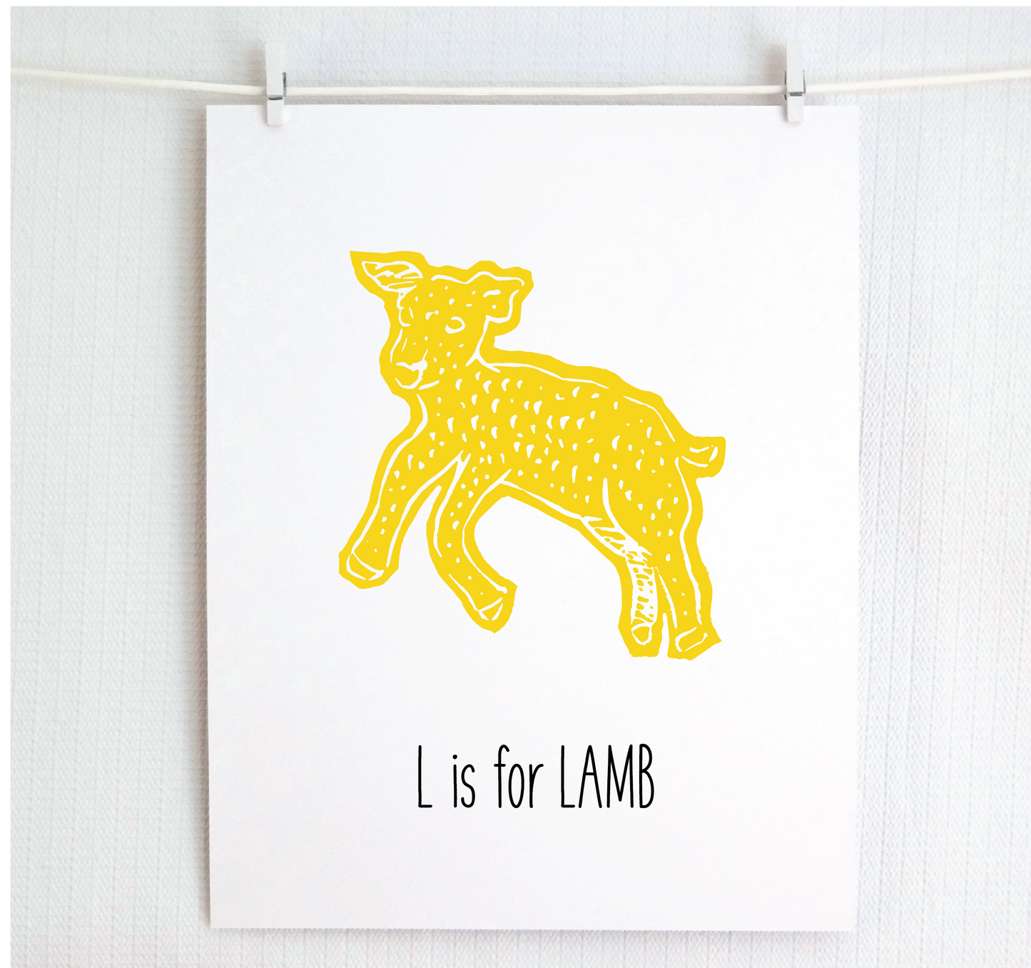 L is for Lamb Illustrated Print