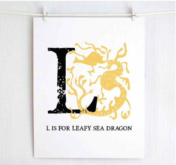 L is for Leafy Sea Dragon Illustrated Print