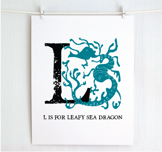 L is for Leafy Sea Dragon Illustrated Print