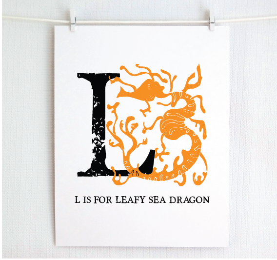 L is for Leafy Sea Dragon Illustrated Print