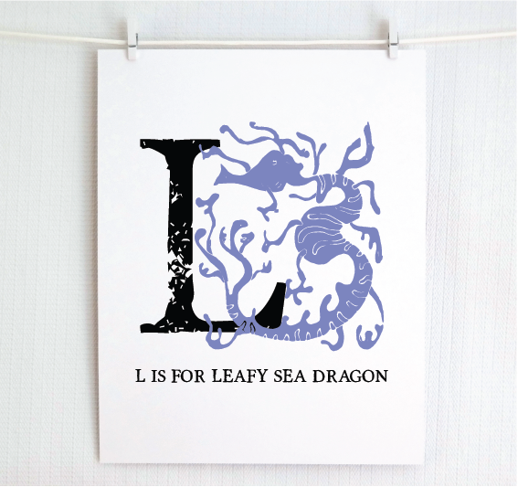 L is for Leafy Sea Dragon Illustrated Print