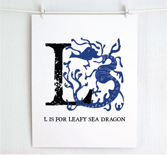 L is for Leafy Sea Dragon Illustrated Print