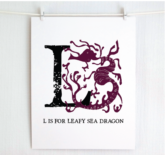 L is for Leafy Sea Dragon Illustrated Print