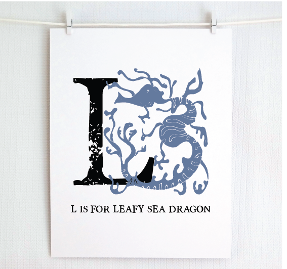 L is for Leafy Sea Dragon Illustrated Print