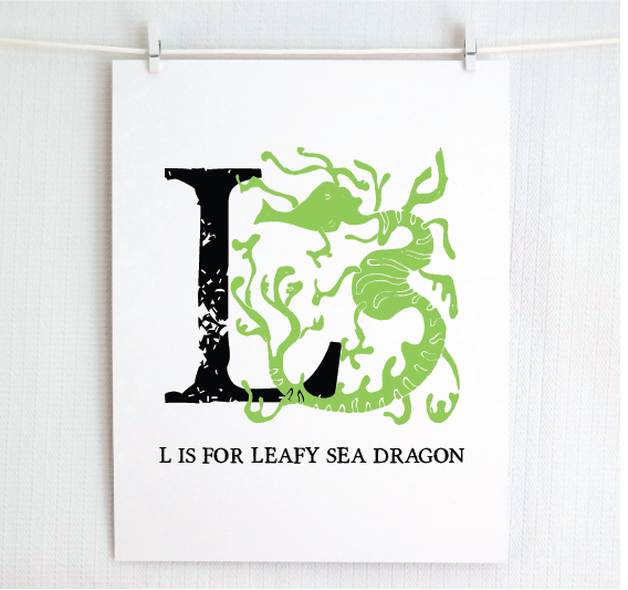 L is for Leafy Sea Dragon Illustrated Print