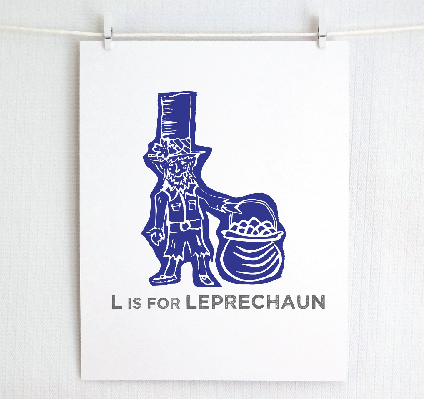 L is for Leprechaun Illustrated Print