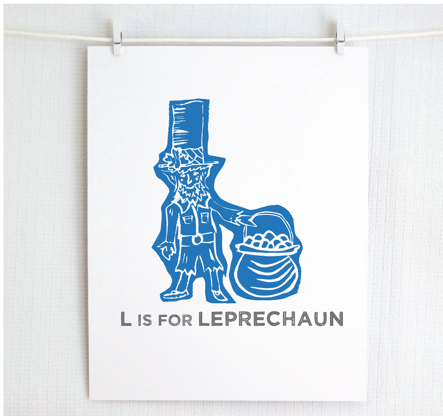 L is for Leprechaun Illustrated Print