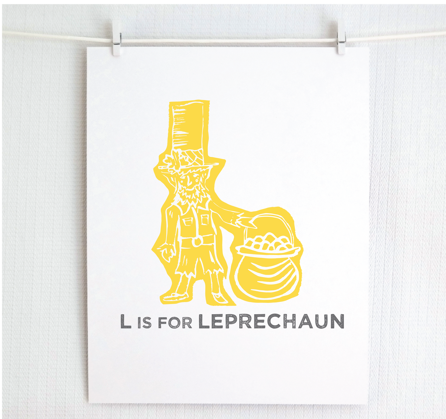 L is for Leprechaun Illustrated Print