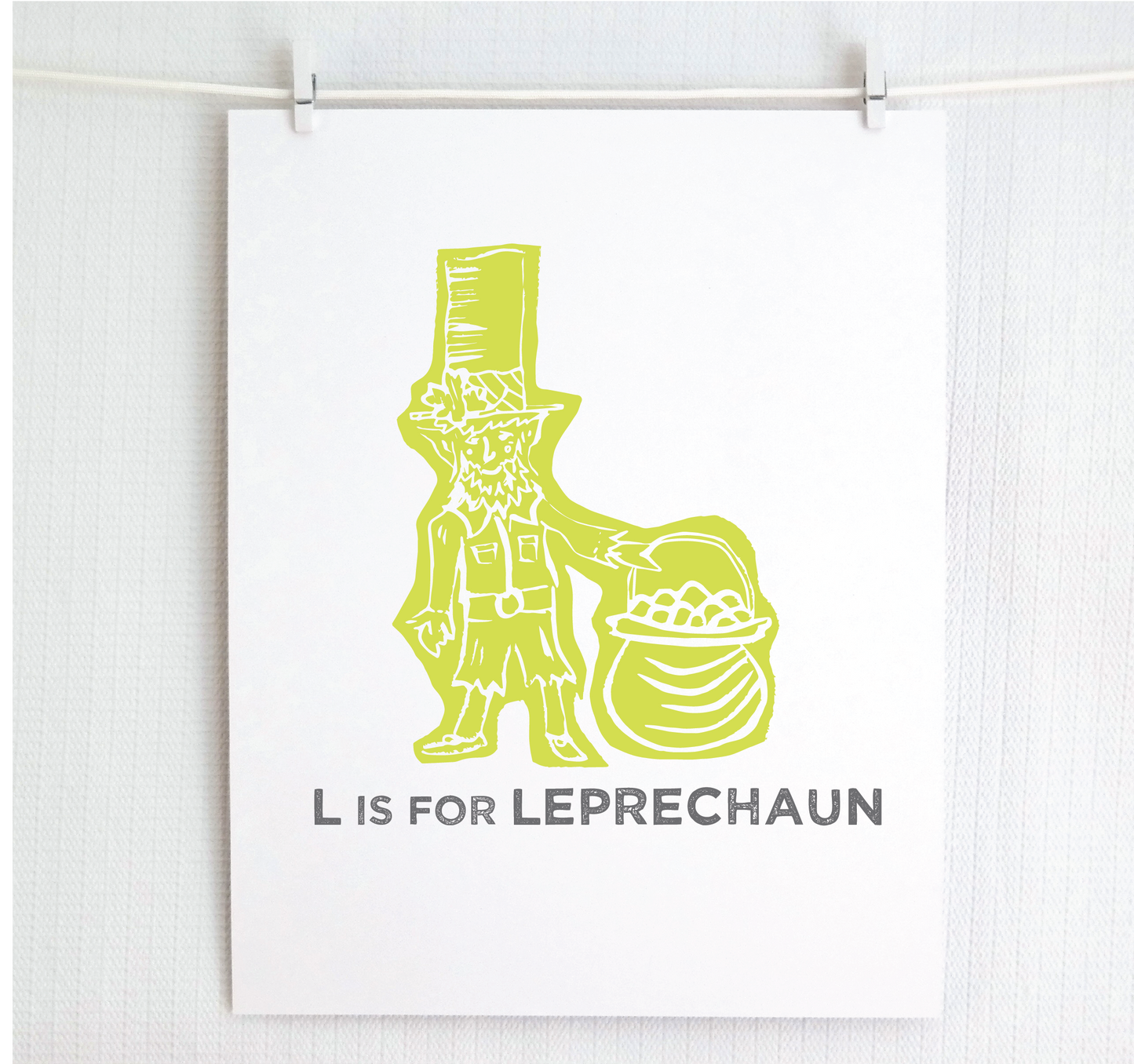 L is for Leprechaun Illustrated Print