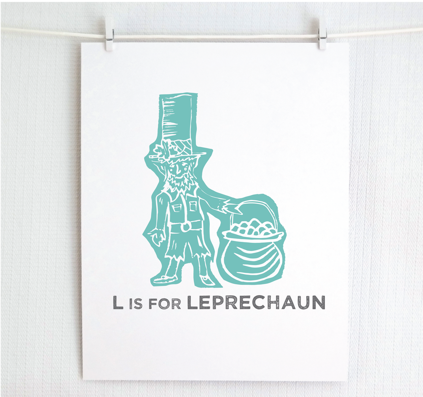 L is for Leprechaun Illustrated Print
