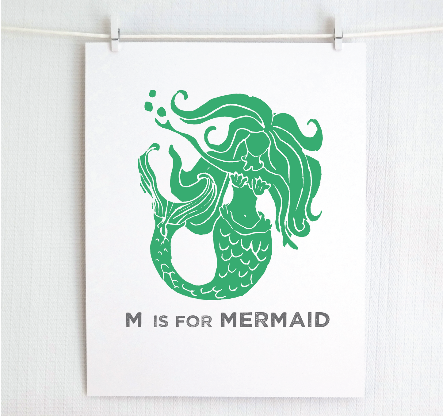 M is for Mermaid Illustrated Print