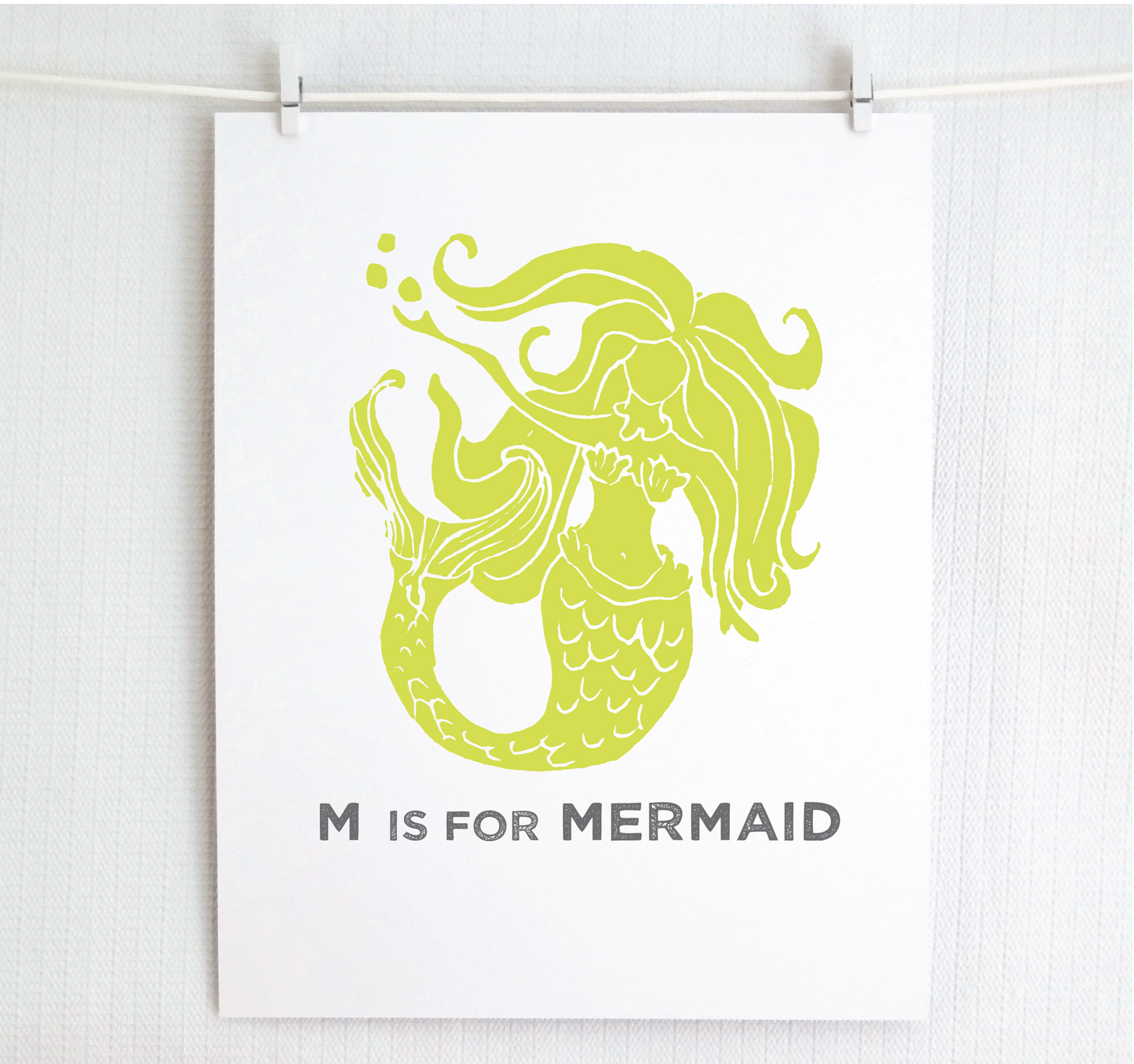 M is for Mermaid Illustrated Print