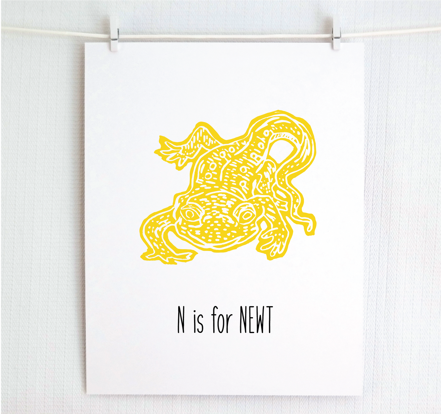 N is for Newt Illustrated Print