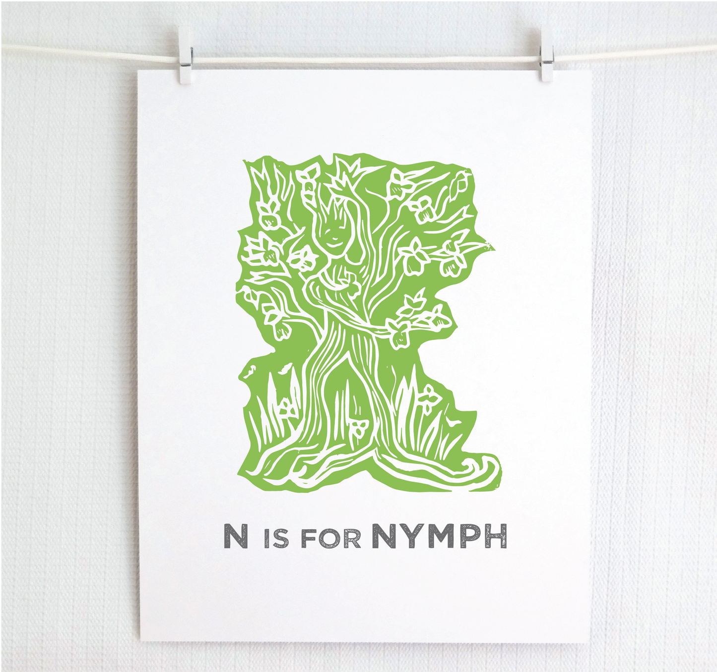 N is for Nymph Illustrated Print