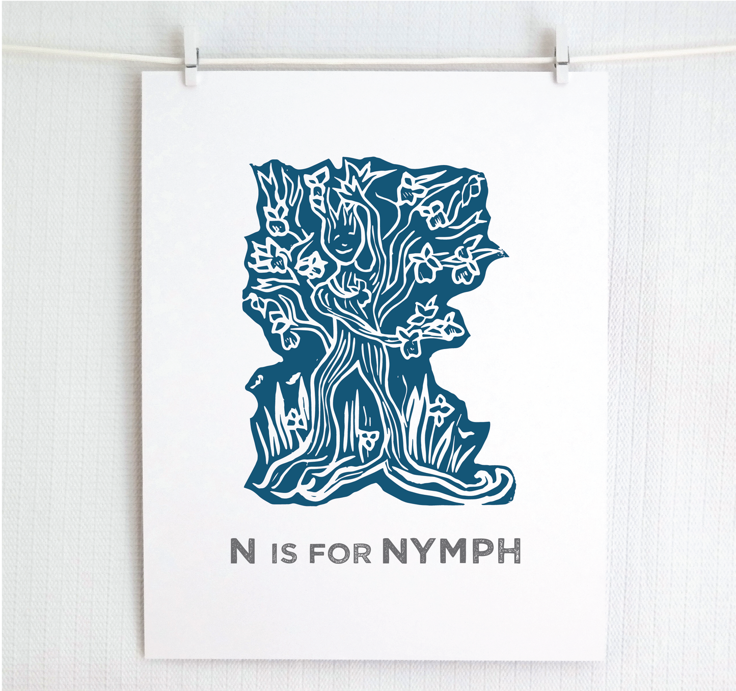 N is for Nymph Illustrated Print