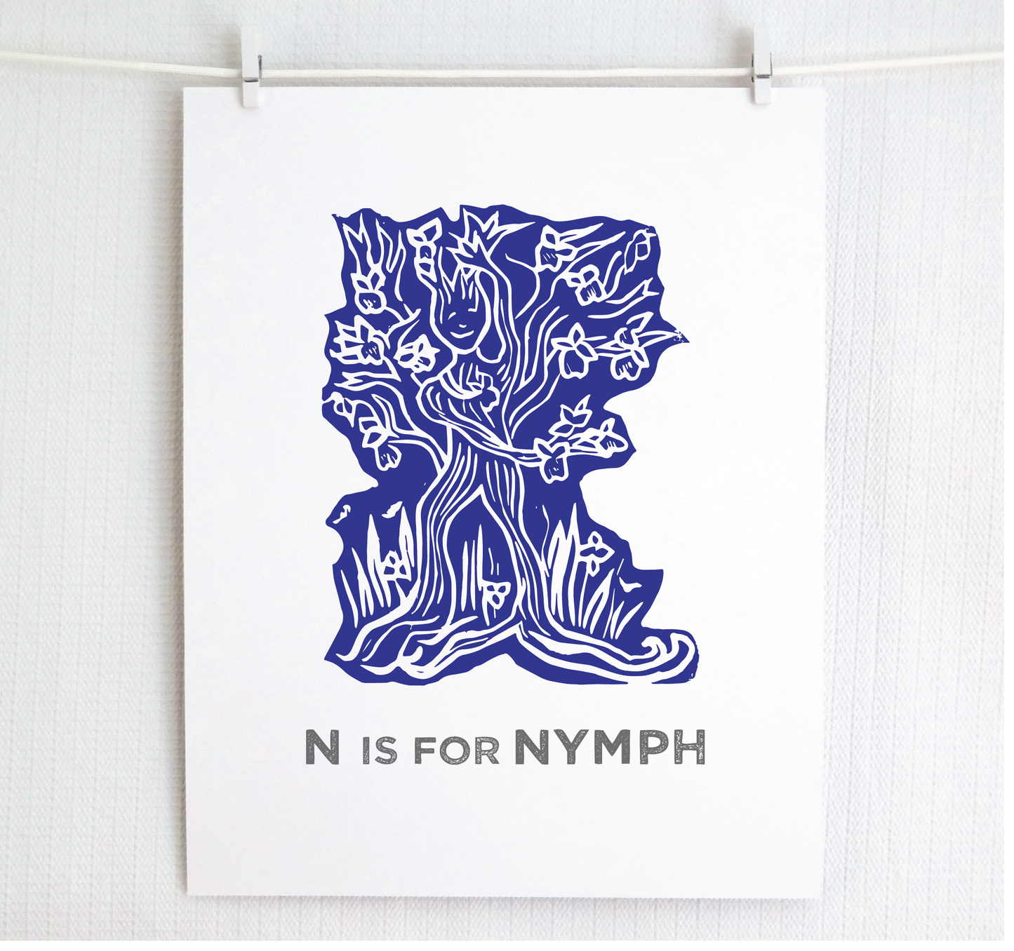 N is for Nymph Illustrated Print