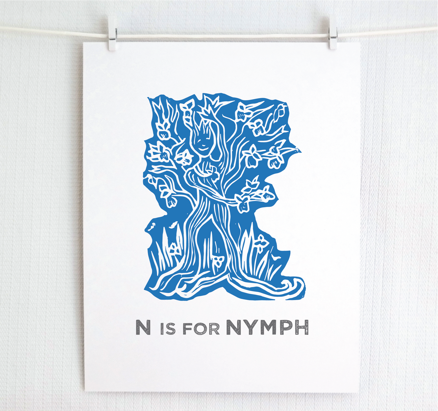 N is for Nymph Illustrated Print