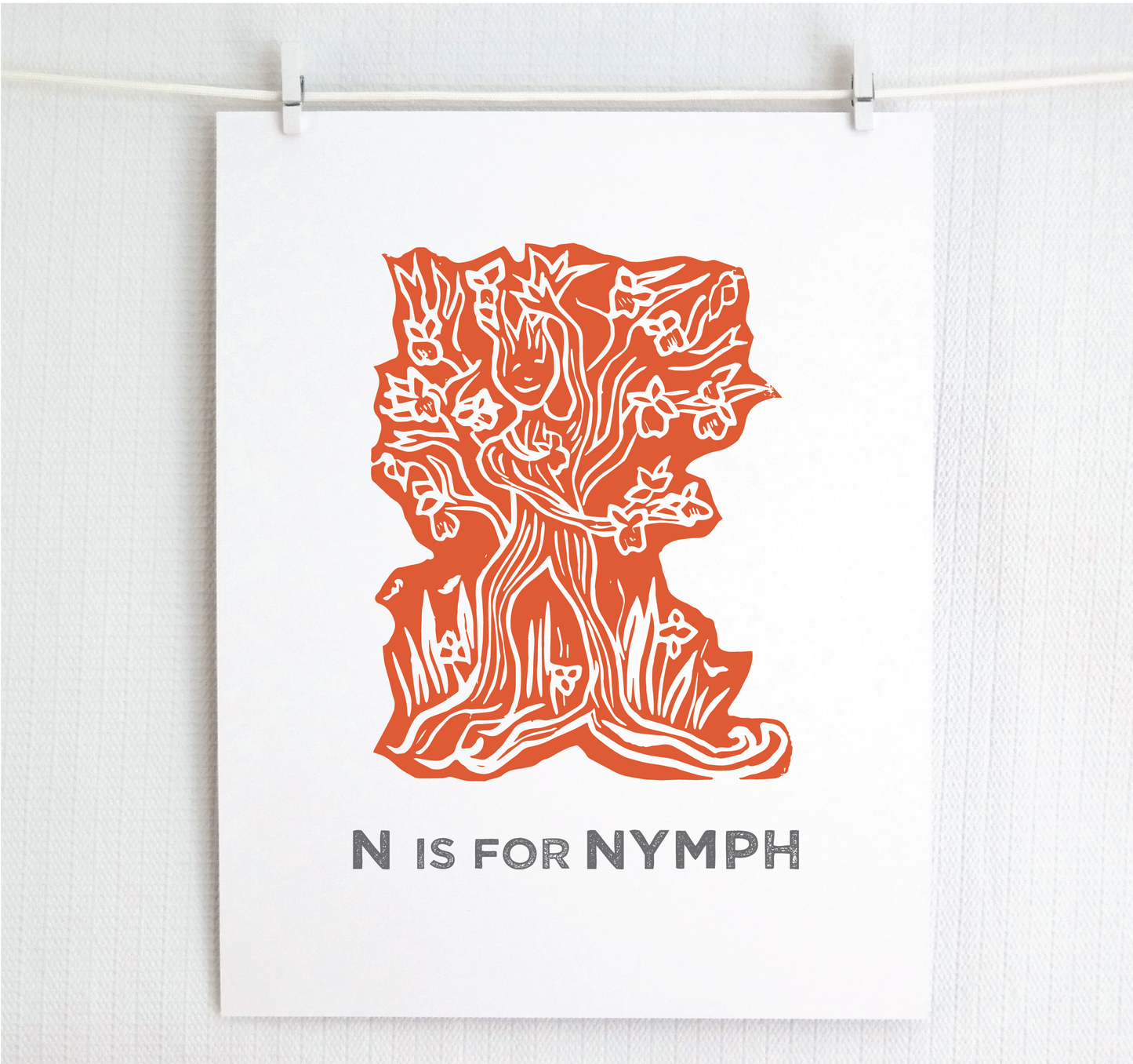 N is for Nymph Illustrated Print