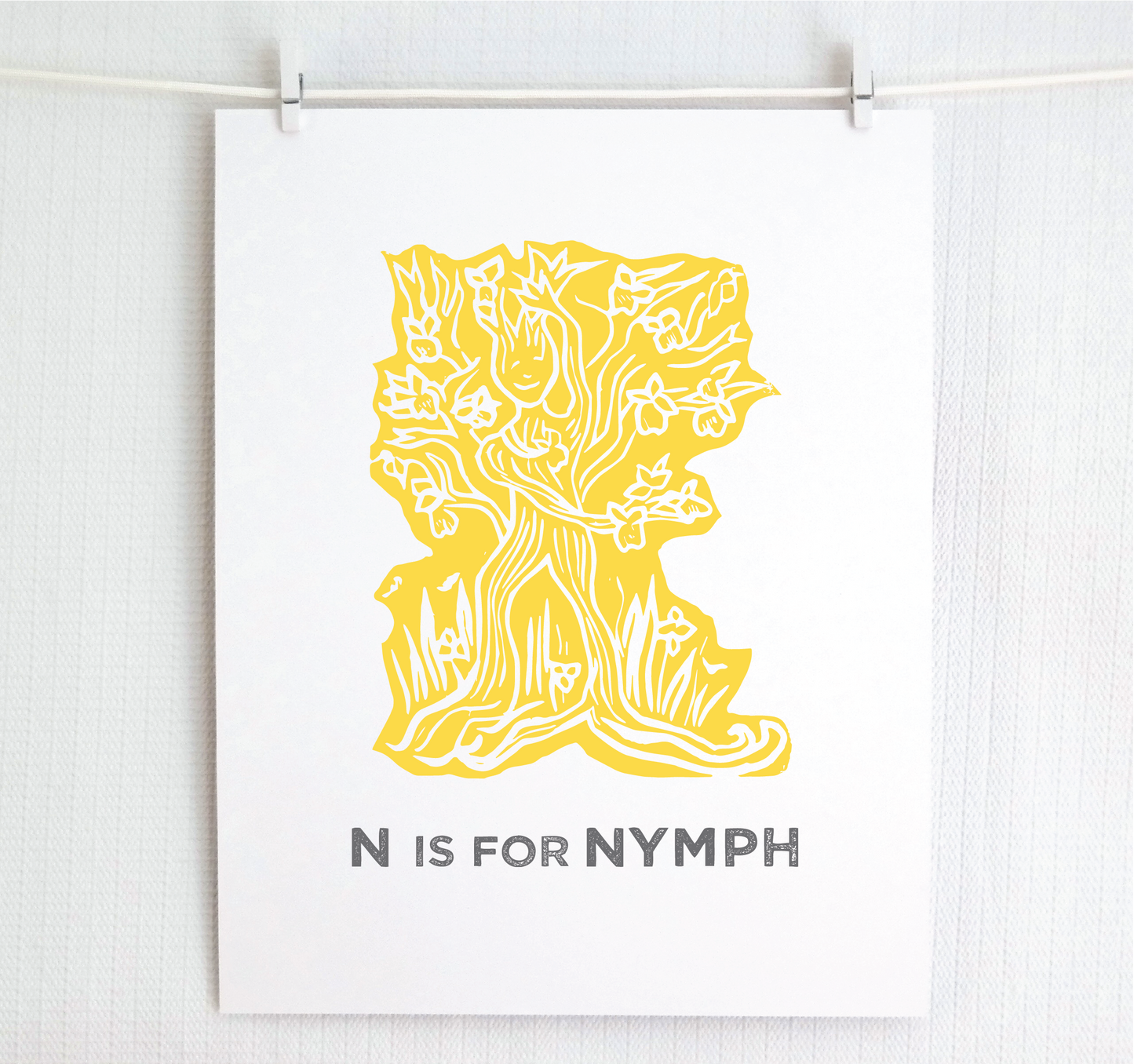 N is for Nymph Illustrated Print