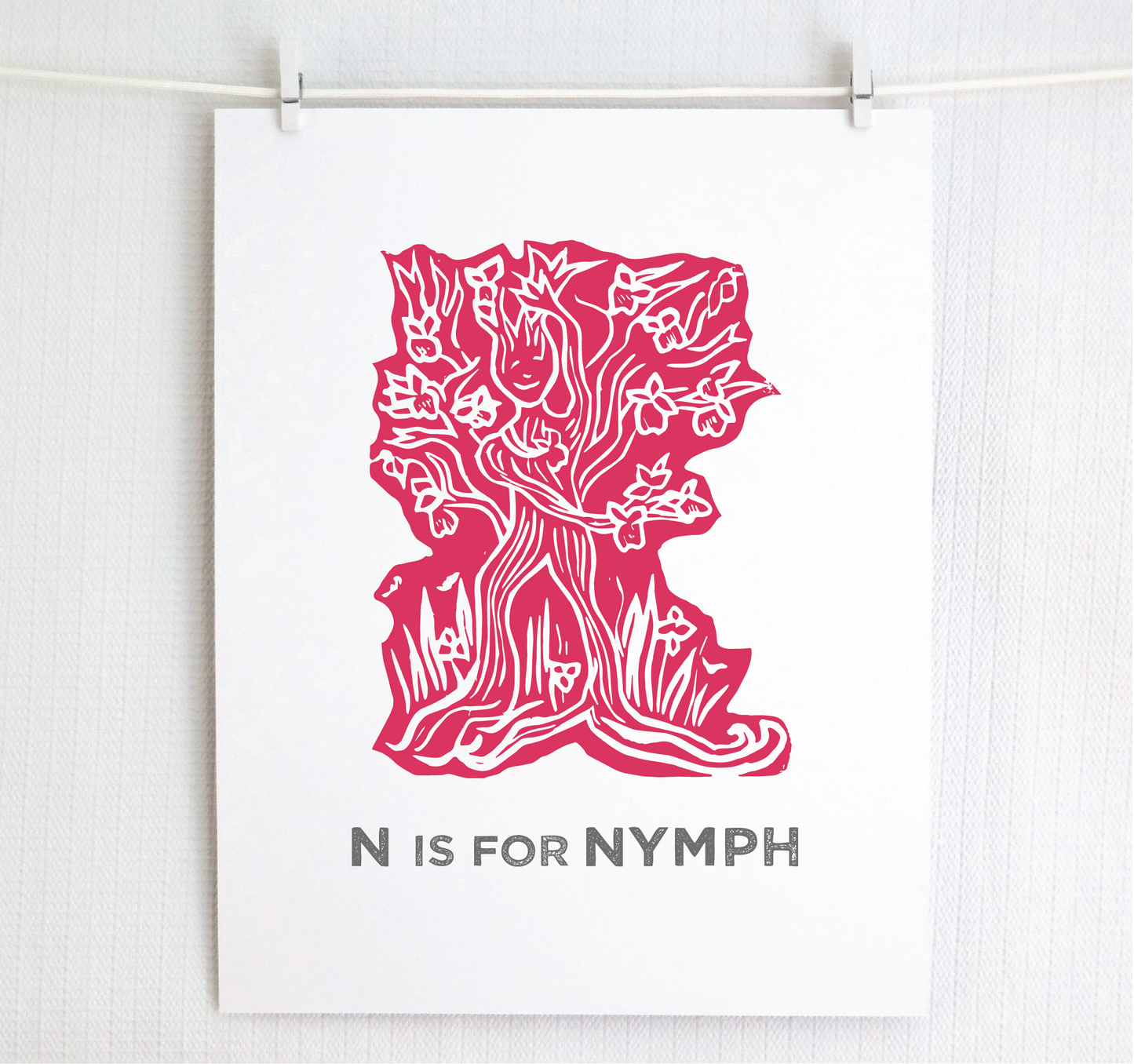 N is for Nymph Illustrated Print
