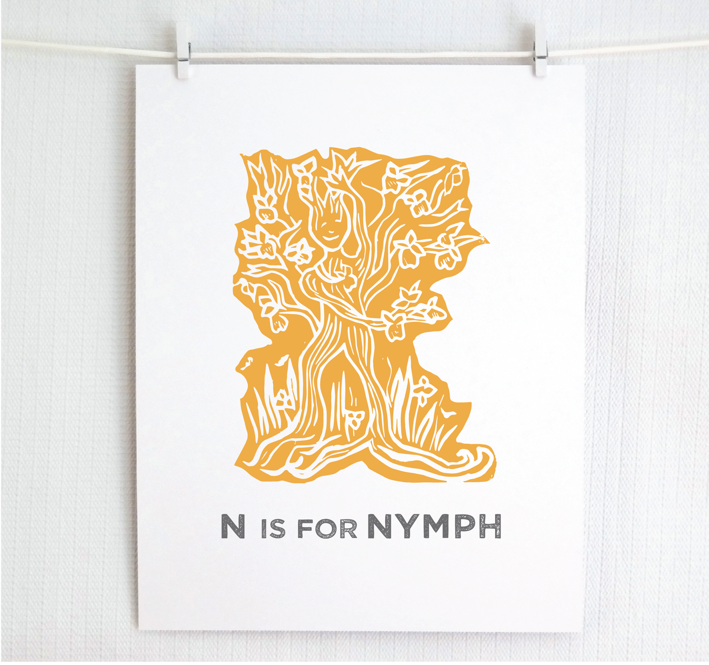 N is for Nymph Illustrated Print