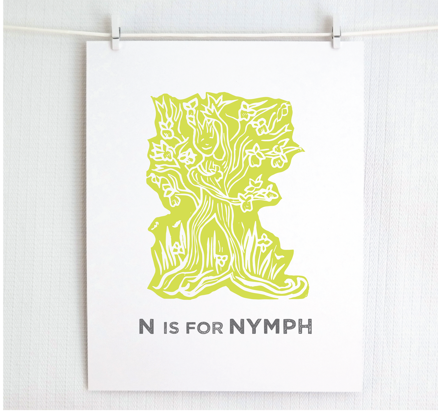 N is for Nymph Illustrated Print