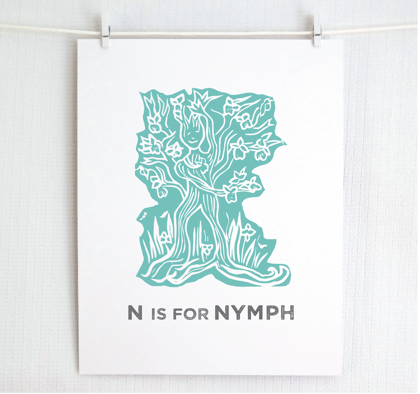 N is for Nymph Illustrated Print