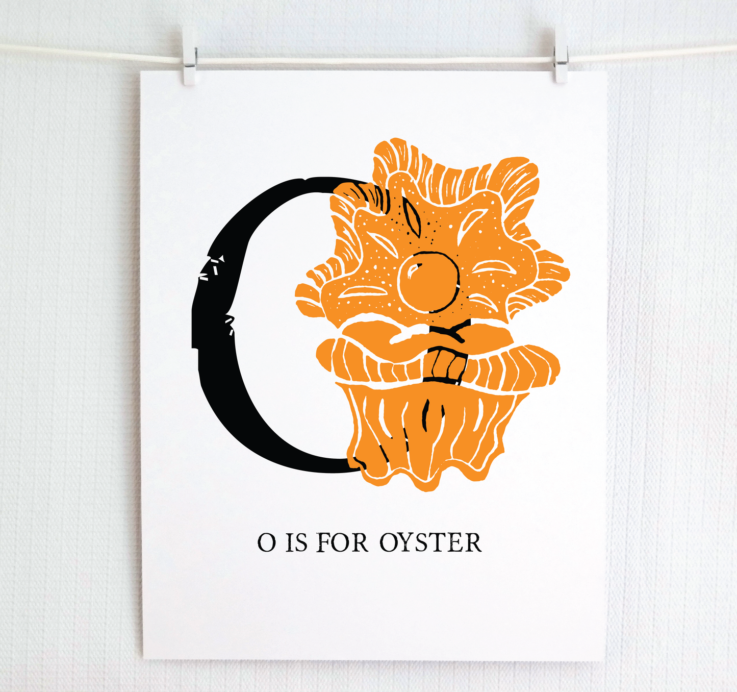 O is for Oyster Illustrated Print