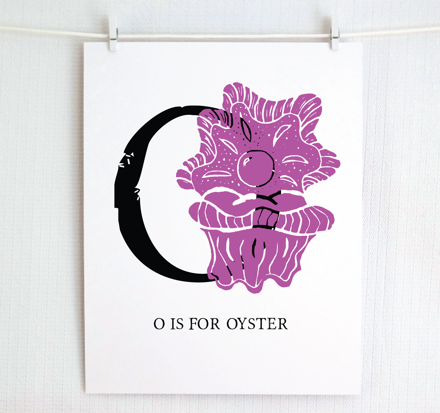 O is for Oyster Illustrated Print