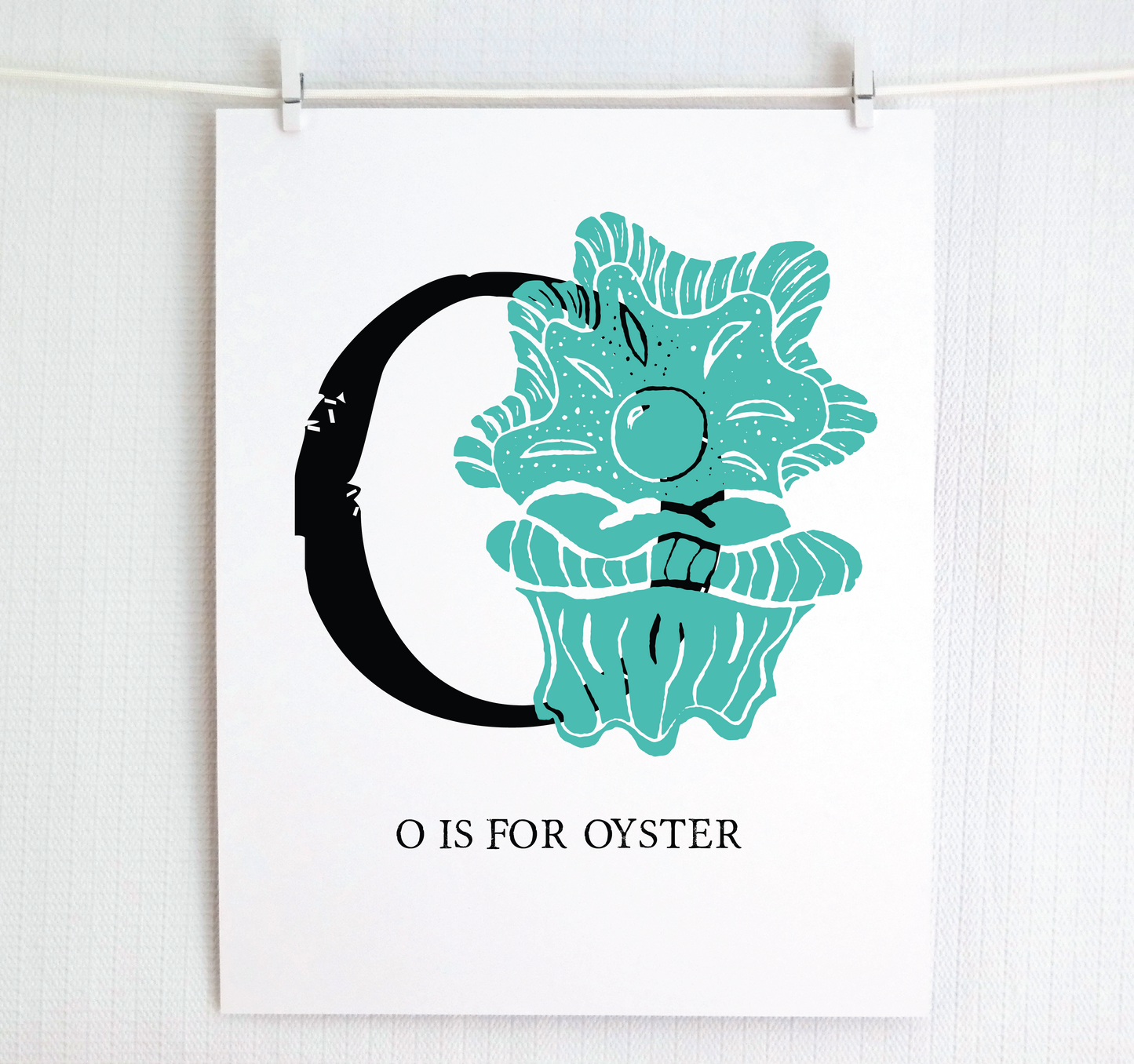O is for Oyster Illustrated Print