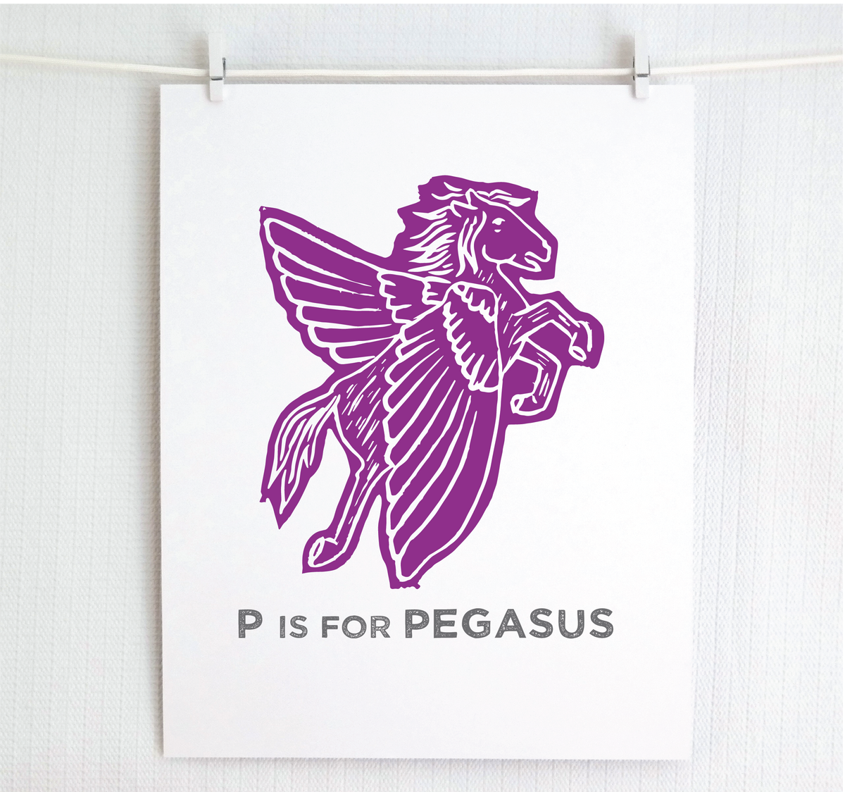 P is for Pegasus Illustrated Print