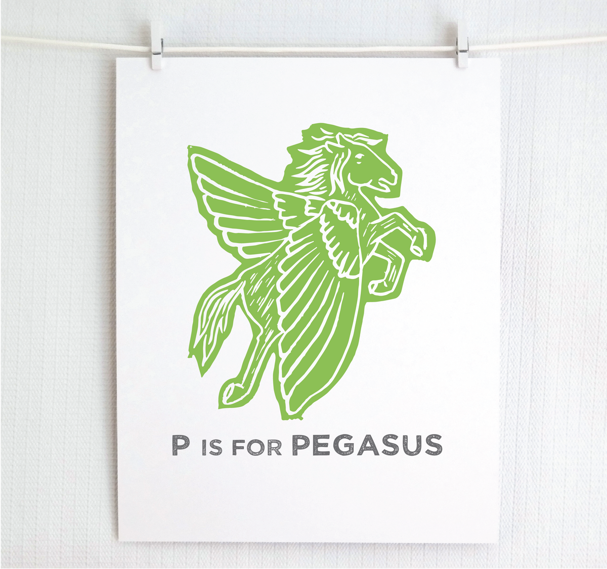 P is for Pegasus Illustrated Print