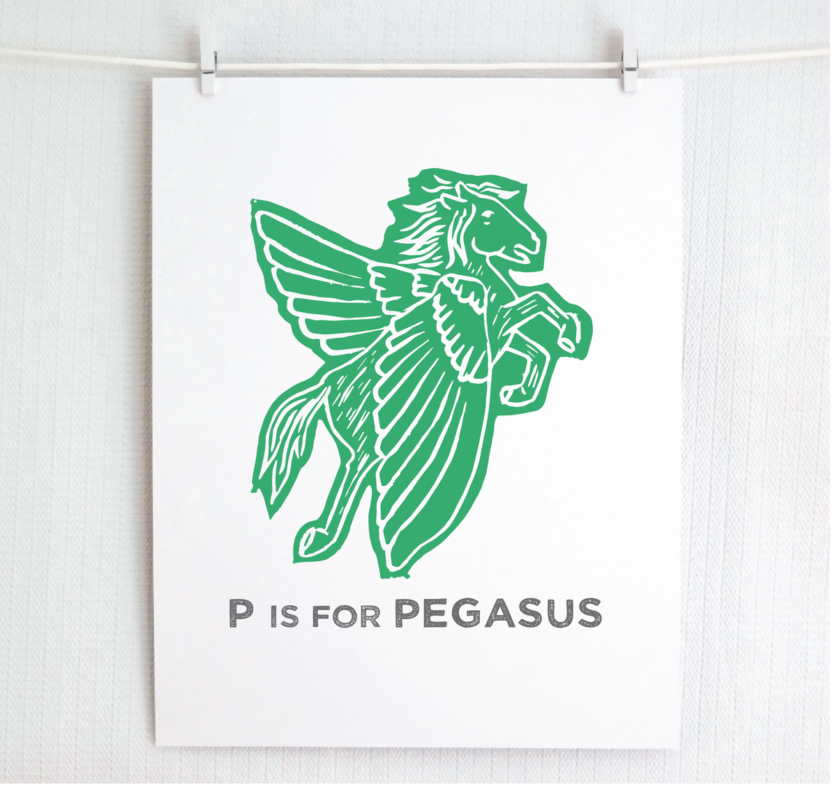 P is for Pegasus Illustrated Print