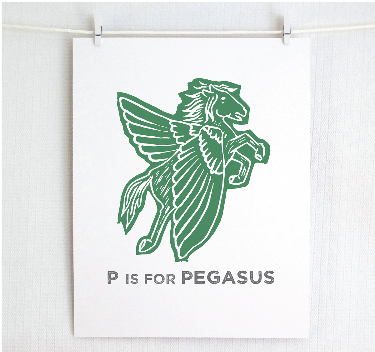 P is for Pegasus Illustrated Print