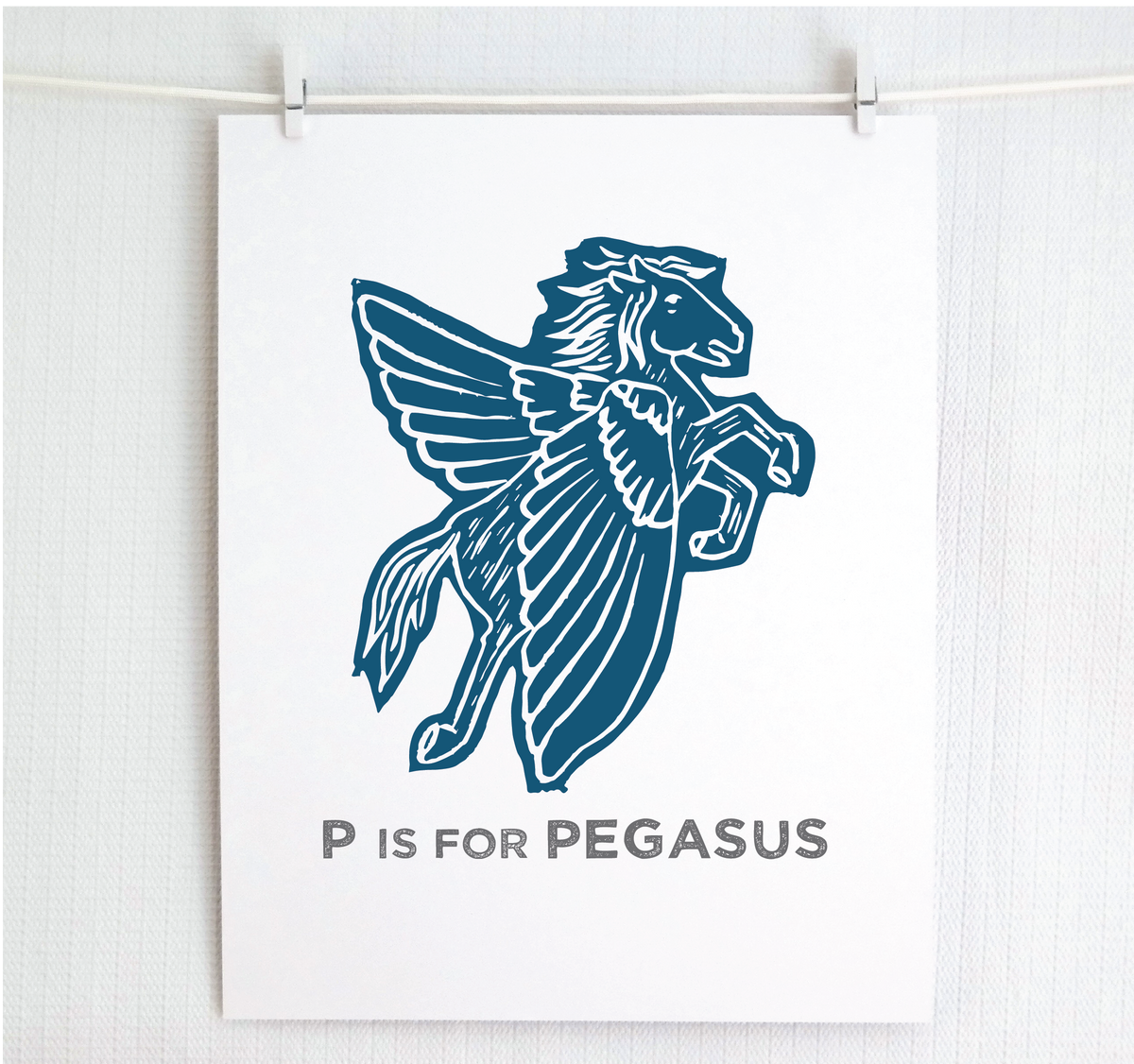 P is for Pegasus Illustrated Print