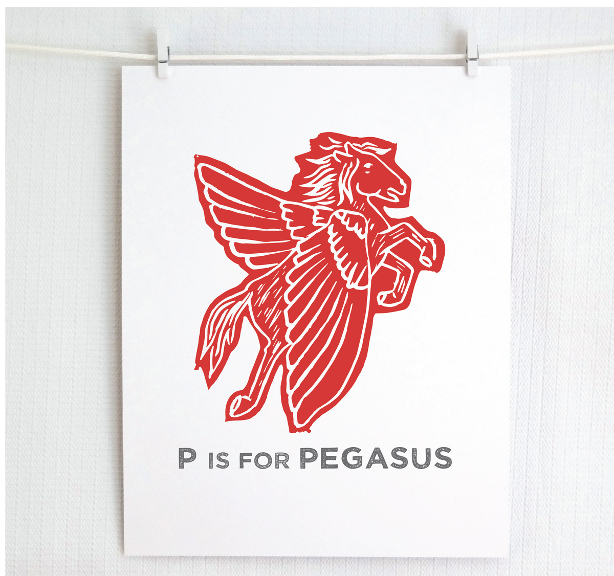 P is for Pegasus Illustrated Print