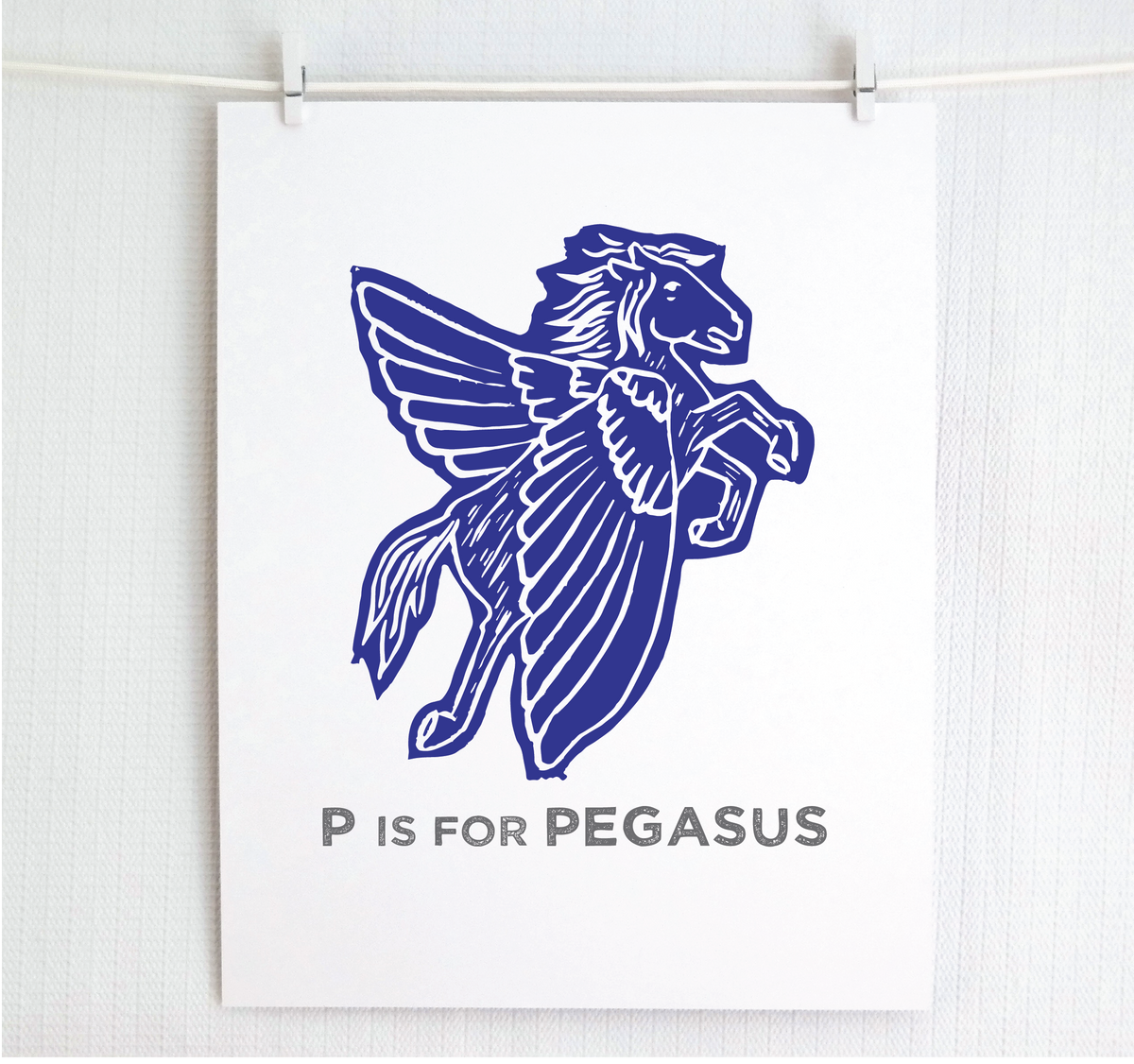 P is for Pegasus Illustrated Print