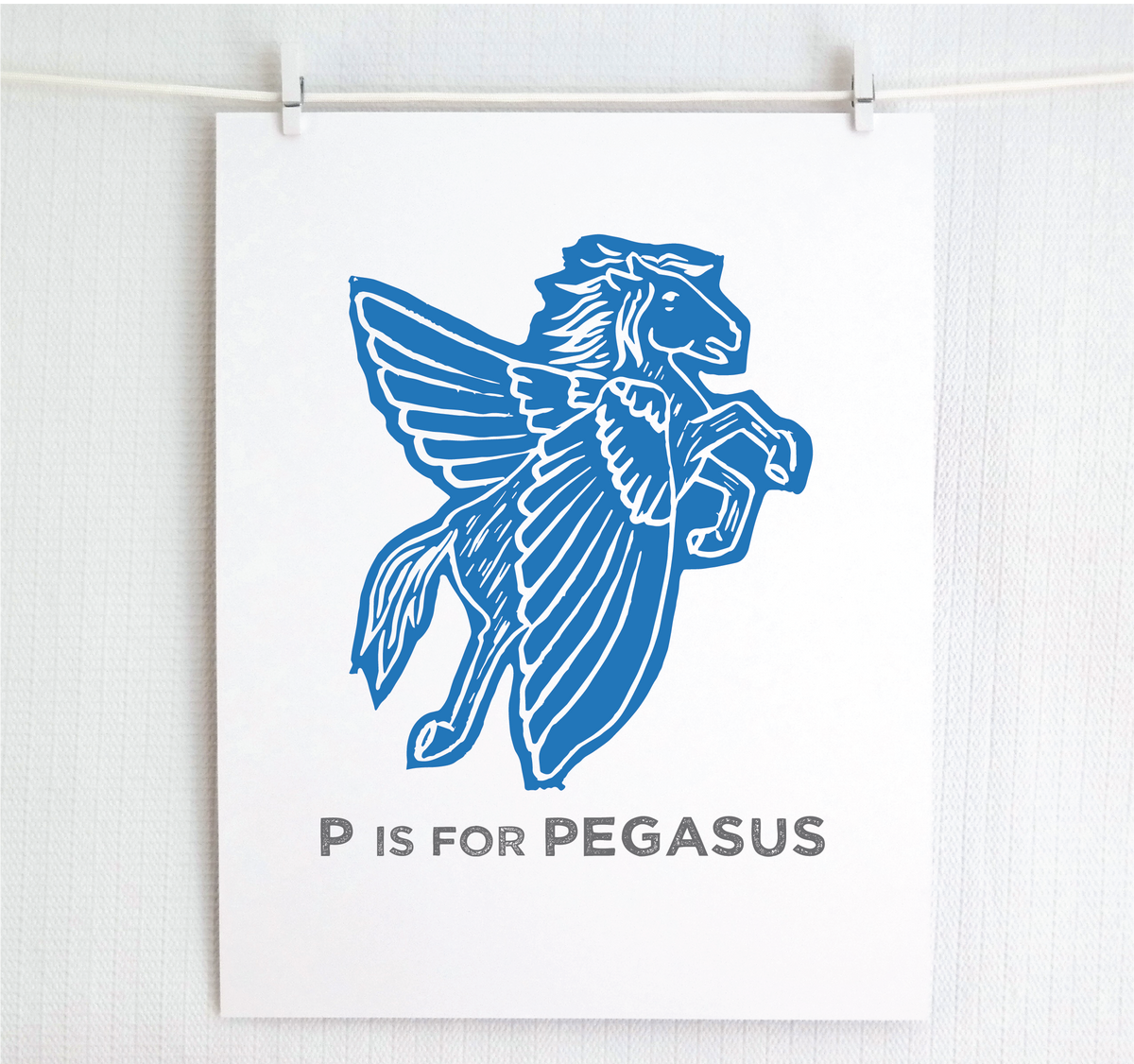 P is for Pegasus Illustrated Print