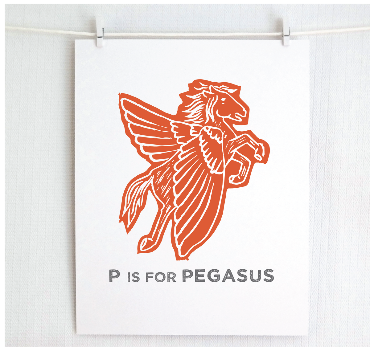 P is for Pegasus Illustrated Print