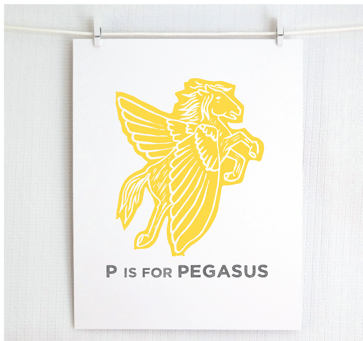 P is for Pegasus Illustrated Print